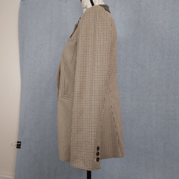 Vince Camuto | Plaid Blazer with Contrast Color Brown Tan | Size 8 - Picture 4 of 8